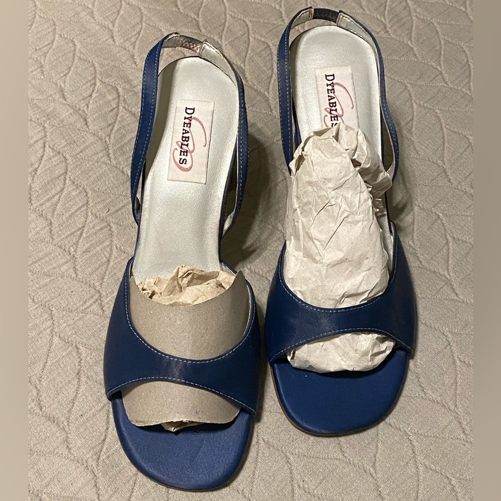 Blue Satin Heels
